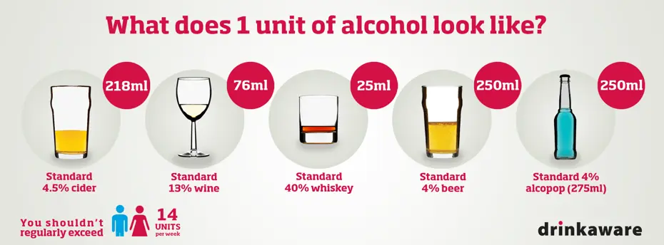 What does 1 unit of alcohol look like?